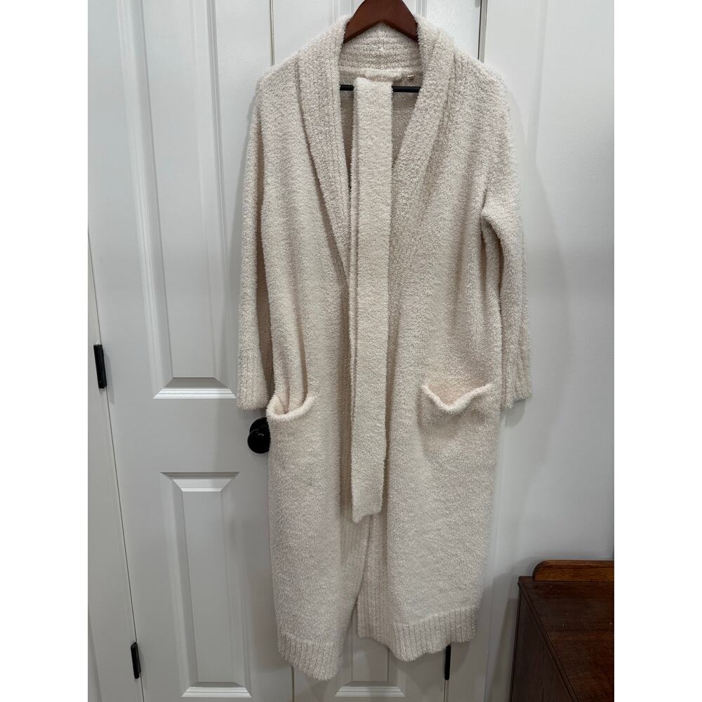 Soft Surroundings Women Cream Boucle Duster Cardigan Long Cozy Sweater Small